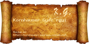 Kornhauser Györgyi névjegykártya